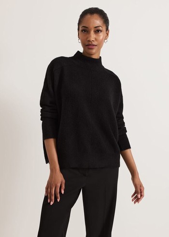 Phase Eight Jordan Alpaca Funnel Neck Knitwear Black USA | 4853067-DO